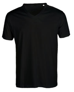 Tee-Shirts publicitaires Men's  No Label V Neck T-Shirt SE683 Black