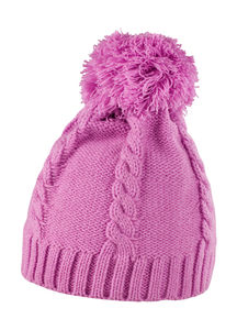 Bonnet à pompon publicitaire | Cable Pink