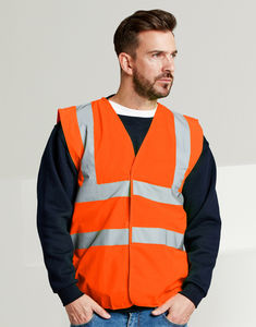 Veste de sécurité publicitaire unisexe sans manches | Scratchy Hi Vis Orange