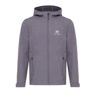 Veste personnalisée | Veste homme soft shell en polyester recyclé vulcano heather grey