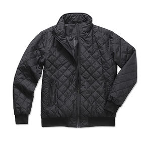 Veste publicitaire homme manches longues | Active Quilted Blouson Black Opal