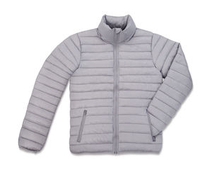 Veste publicitaire homme manches longues avec capuche | Active Padded Jacket Light Grey