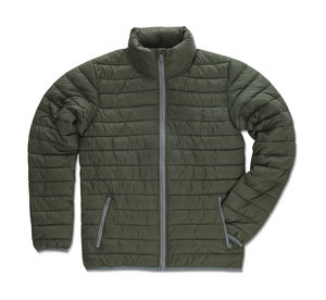 Veste publicitaire homme manches longues avec capuche | Active Padded Jacket Military Green